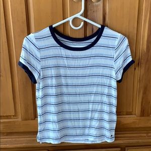 Blue and white striped t shirt